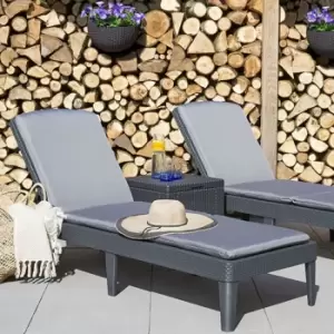 Image of Jaipur 2 Seater Lounger Set with Cooler Box Graphite (Grey)