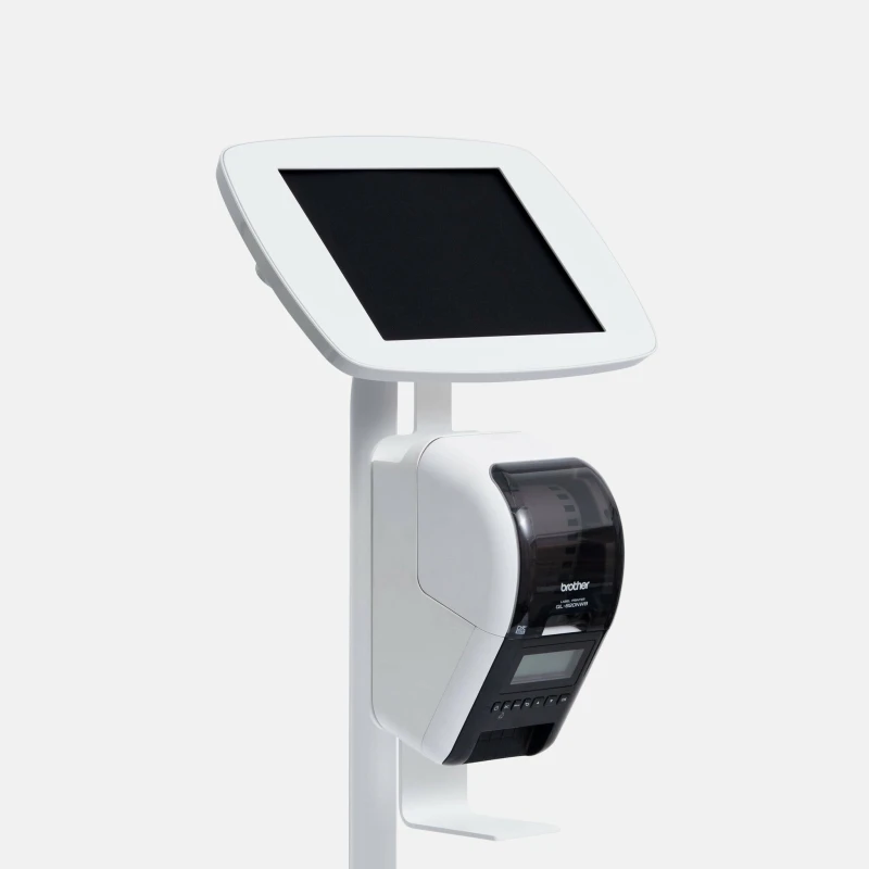 Image of Bouncepad Original Floorstanding + Brother Printer Mount (inc USB Cable) Exposed Front Camera and Home Button White Samsung Galaxy Tab