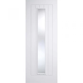 Image of LPD Mexicano White Primed 1 Light Clear Glazed Internal Door - 1981mm x 686mm (78 inch x 27 inch)
