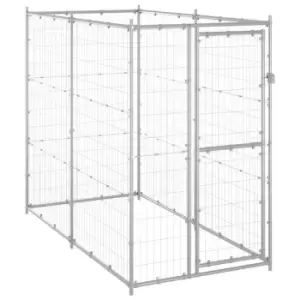 image of Vidaxl Outdoor Dog Kennel Galvanised Steel 110X220X180 cm