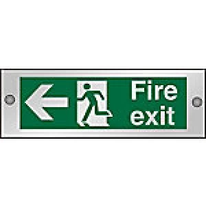 Image of Fire Exit Sign Left Arrow Acrylic 10 x 30 cm