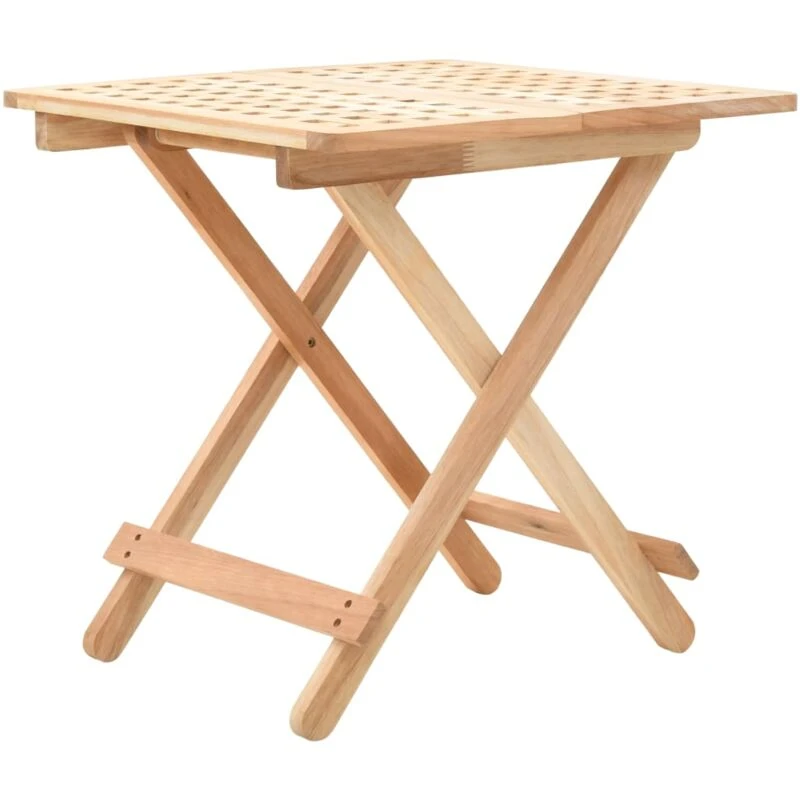 Image of VIDAXL Foldable Side Table Solid Walnut Wood 50x50x49cm Vidaxl 8718475715146