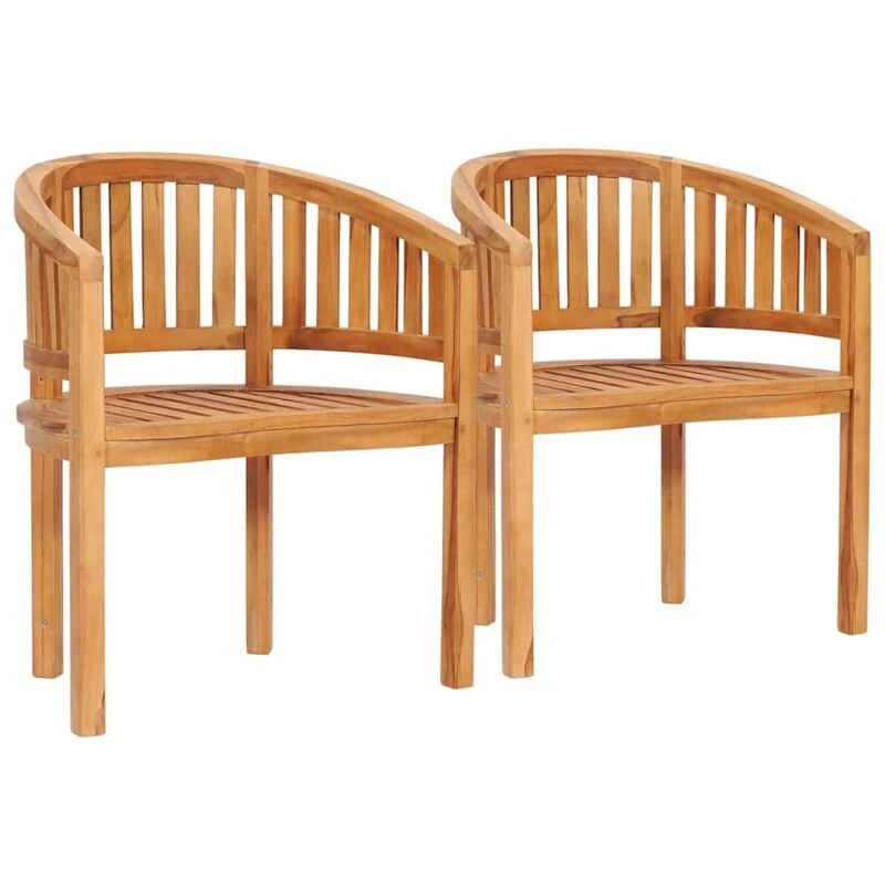 Image of VIDAXL Banana Chairs 2 pcs Solid Teak Wood Vidaxl 48019