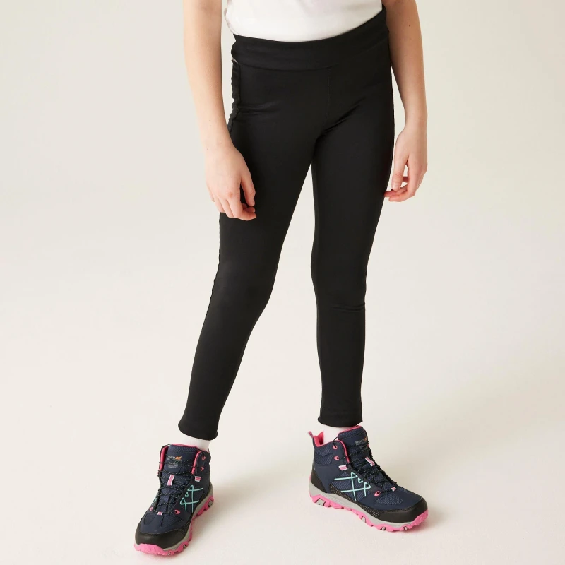 Image of Regatta Girls Barlia Winter Warm Leggings Trousers 15-16 Years Black RKJ119G-800-15