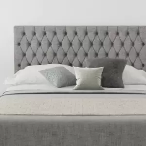Image of Aspire - Monroe Upholstered Headboard, Firenza Velour, Silver - Headboard 60cm Size Superking (180x200)