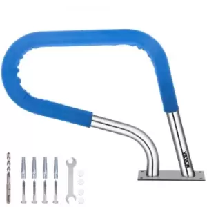 Image of VEVOR Pool Rail 30x22 Pool Railing 304 Stainless Steel 250LBS Load Capacity Silver Rustproof Pool Handrail Humanized Swimming Pool Handrail with Blue