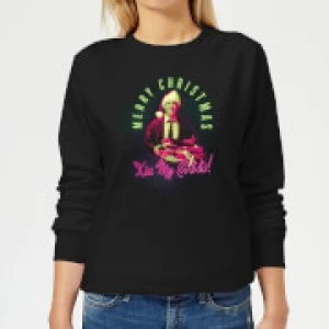 Image of National Lampoon Merry Christmas Clark Griswold Womens Christmas Sweatshirt - Black - XS