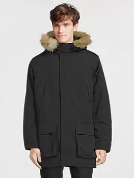 Levis Prescott Faux Fur Hooded Parka - Black, Size S, Men