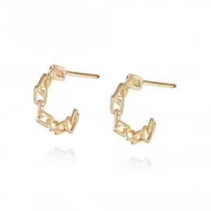 Image of Greta Huggie Hoop 18ct Gold Plate Earrings HUG11_GP