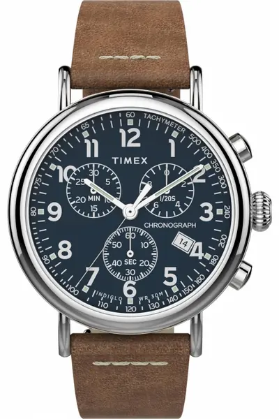 image of Timex Timex Standard Chronograph 41Mm Leather Strap Watch