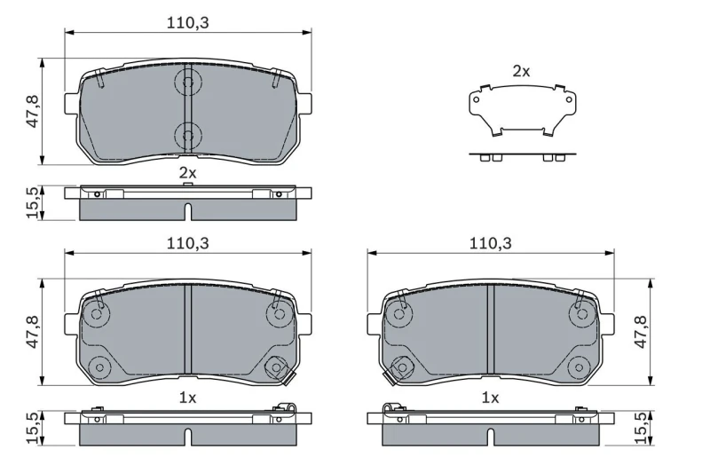 Image of Brake pad set Bosch 0 986 494 971