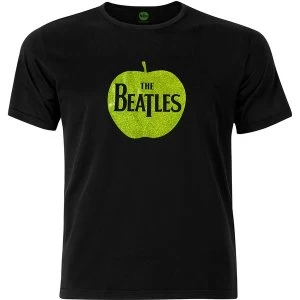 Image of The Beatles - Apple Logo Unisex Large T-Shirt - Black