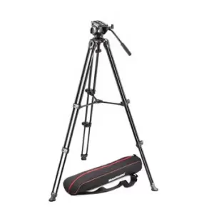 Image of Lightweight fluid video system camera tripod / twin legs / middle spre