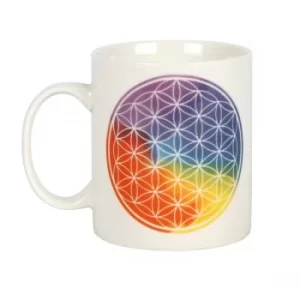 Image of Rainbow Flower of Life Ceramic Mug