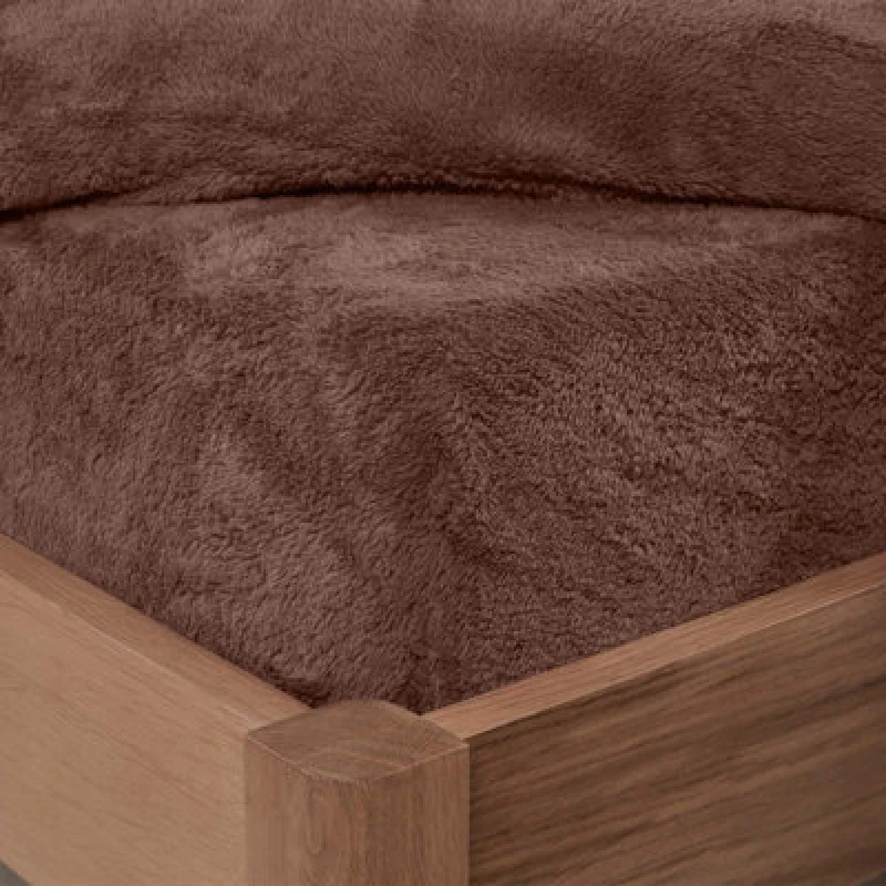 Image of OHS OHS Teddy Fleece Thermal Fitted Bed Sheet in Chocolate Size: Single Fitted Chocolate Single Fitted Unisex 5027434172849