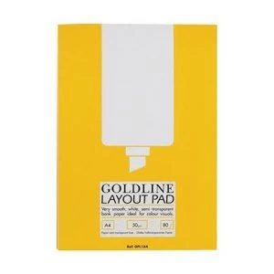 image of Goldline A4 Layout Pad Bank Paper 50g/m2 80 Sheets Pack of 5