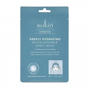 Image of Sukin Hydration Deeply Hydrating Sheet Mask Sachet 200ml (Pack of 8)