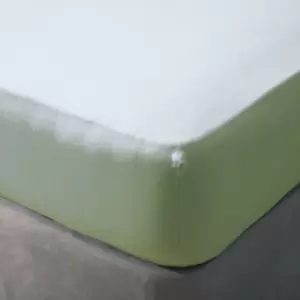 Image of Belledorm Brushed Cotton Fitted Sheet (Single) (Green Apple) - Green Apple