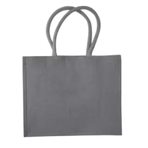 Image of Westford Mill Classic Jute Shopper Bag (21 Litres) (One Size) (Graphite Grey/Graphite Grey)