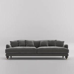 Image of Swoon Holton Velvet 3 Seater Sofa - 3 Seater - Granite