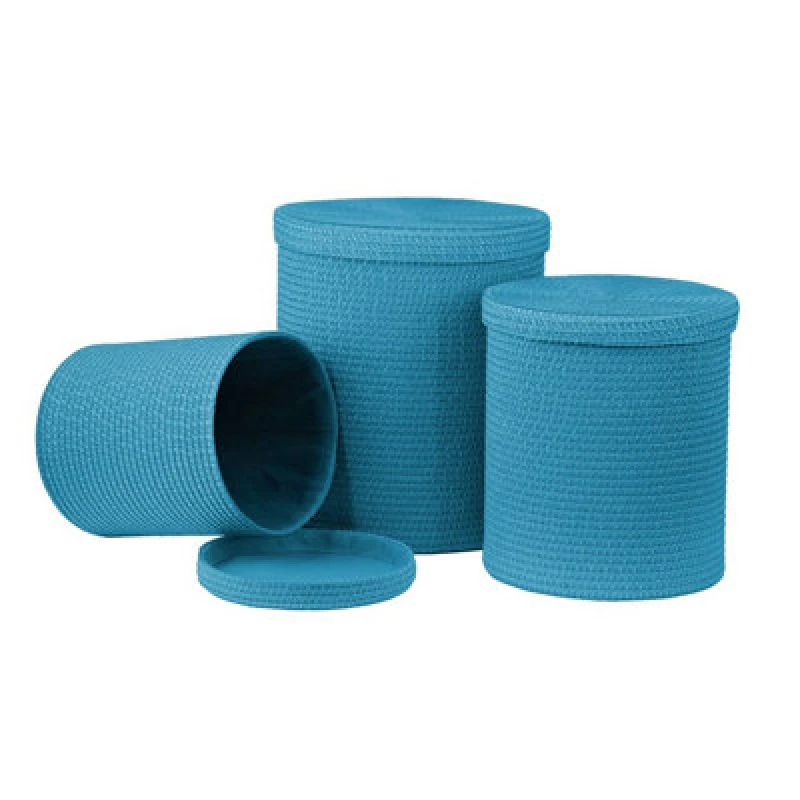 Image of Premier Housewares PP Storage Set Of Three Turquoise Laundry Baskets Blue