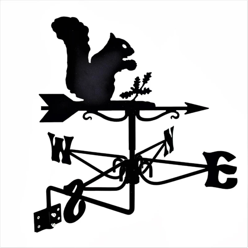 Image of Buttercup Farm Mini Squirrel Weathervane - Steel - L38 x W38 x H49cm - Black Unisex One Size
