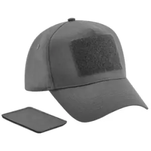 image of Beechfield 5 Panel Removable Patch Baseball Cap (One Size) (Graphite Grey)