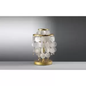 Ruben Gold Glass Table Lamp, Mother Of Pearl