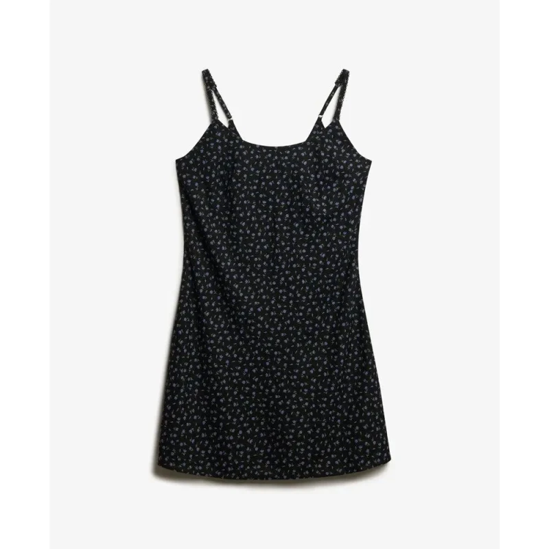 Image of Superdry Short printed cami dress For Her Superdry Cami Noir Female XS