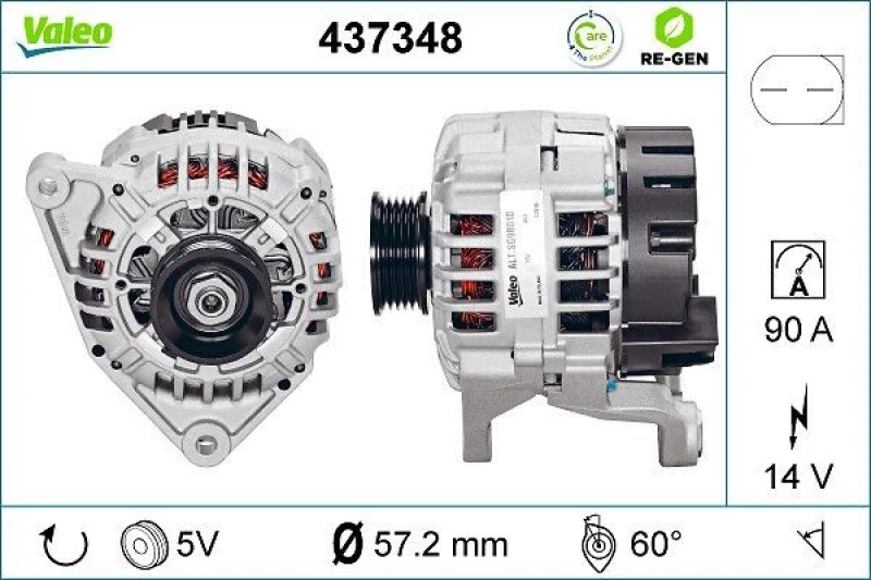 Image of Alternator VALEO 437348
