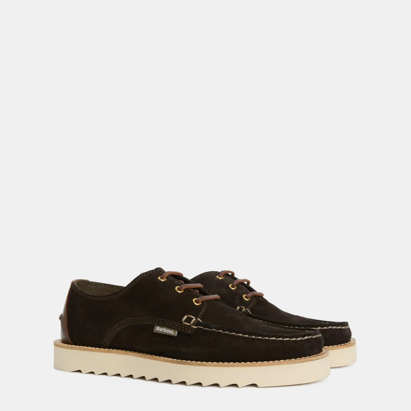 Image of Barbour Mens Aydon Derby Shoes Dark Brown male 11 (45)