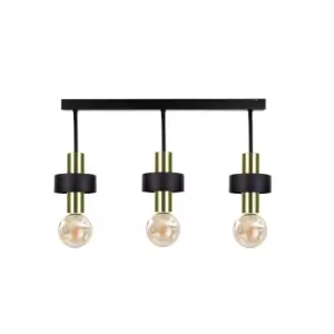 Unica Ceiling Spotlight Bar Black, Gold, 60cm, 3x E27