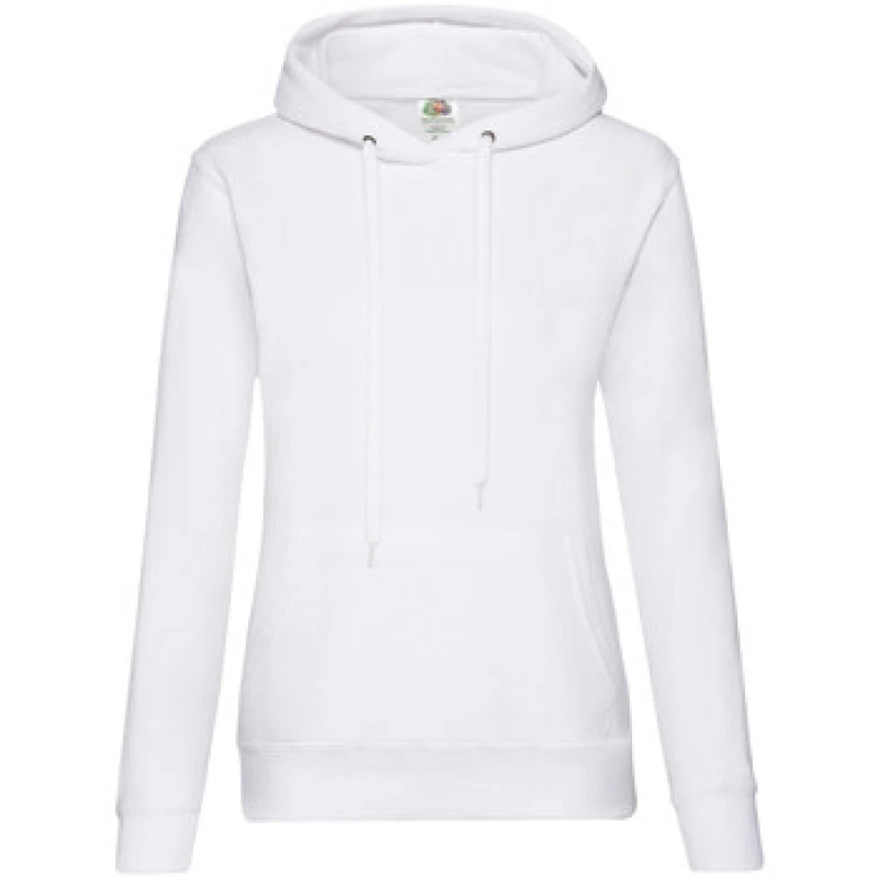 Image of Fruit Of The Loom Classic 80 20 Lady Fit Hoodie White female