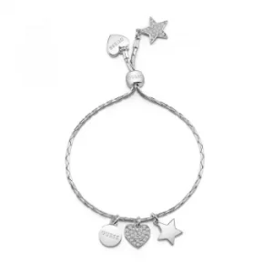 Image of Ladies Guess Love Chain Silver Bracelet