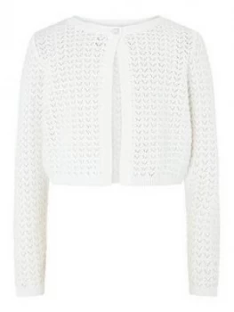 Image of Monsoon Girls S.E.W. Pebble Knit Bolero - Ivory, Size Age: 9-10 Years, Women