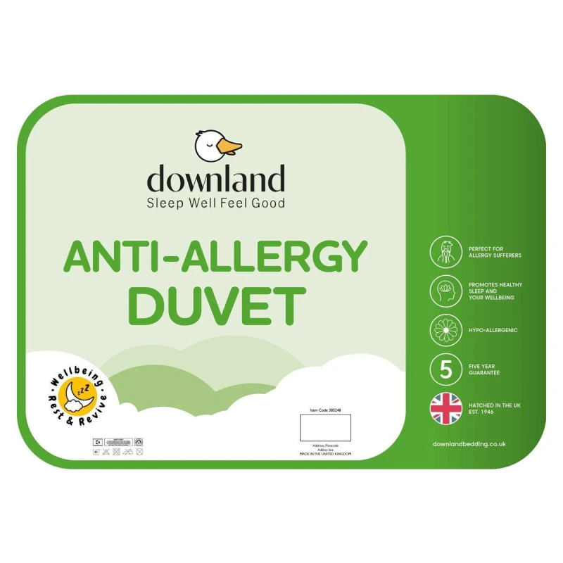 Image of Downland Anti-Allergy 10.5 Tog White unisex Super King
