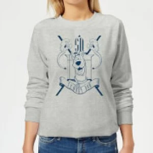 Image of Scooby Doo Coat Of Arms Womens Sweatshirt - Grey - L