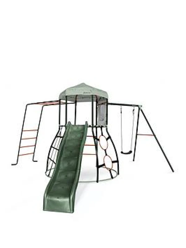 Image of Plum Metal Climbing Dome with Slide, Monkey Bars & Swing Arm, Multi 103201A82