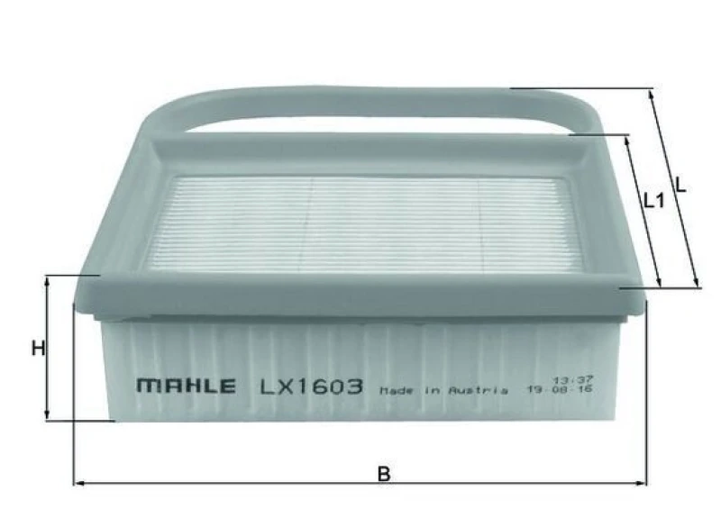 Image of Air filter MAHLE LX 1603