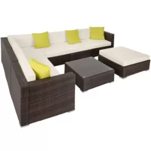 image of Tectake Rattan Garden Furniture Lounge Marbella - Brown