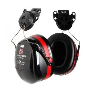 image of 3M PELTOR Optime III H540P3E Helmet Mounted Ear Defender Headset SNR34 Black Red