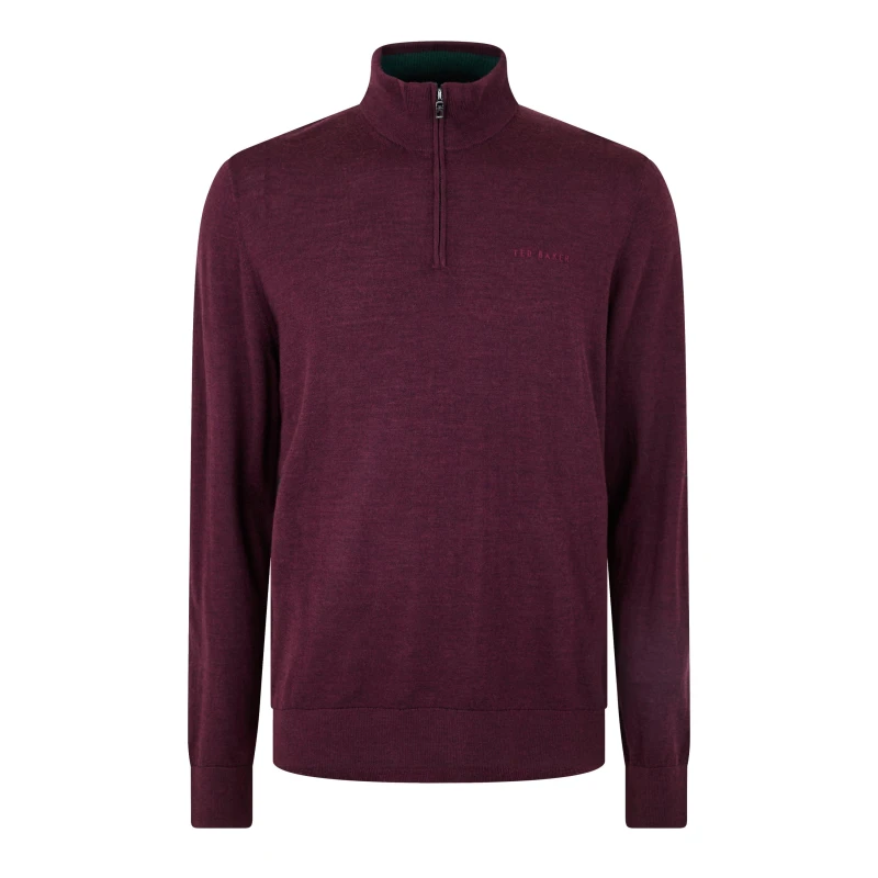 Image of Ted Baker Fashbee Quarter-Zip Jumper - Red Red S
