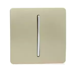 Image of Trendi Switch 1 Gang 3 Way Intermediate Rocker Light Switch in Screwless Gold