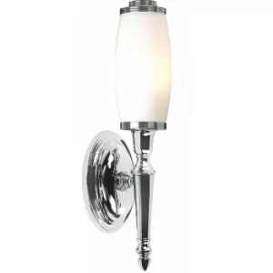 Image of Loops - IP44 Wall Light Enclosed Long Glass Shade LED Inc Polished Chrome LED G9 3.5W