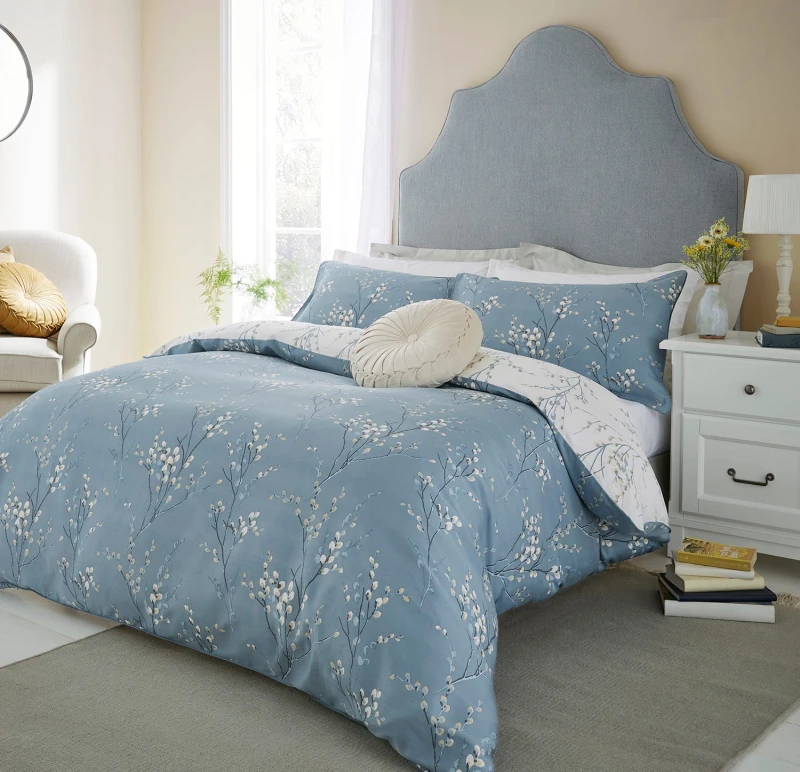 Image of Laura Ashley Pussy Willow Duvet Set, Single, Dark Seaspray