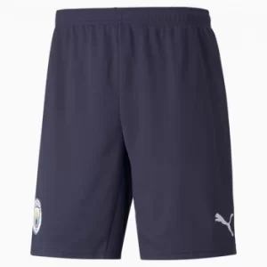 image of PUMA Man City Third Replica Mens Football Shorts 21/22, Peacoat/White, size 2X Large, Clothing