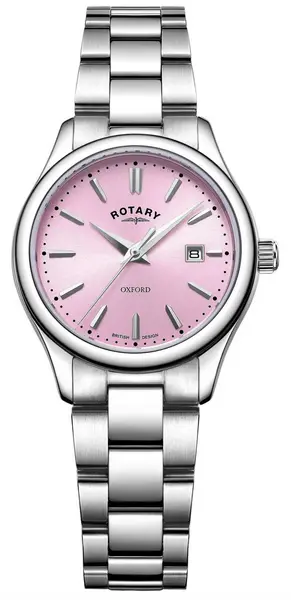 Image of Rotary LB05092/76 Womens Oxford Pink Dial Stainless Watch