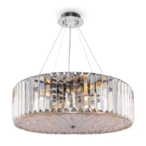 image of Modern Recinto 8 Light Chrome Ceiling Lamp Crystal