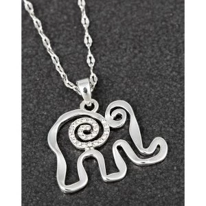 Image of Artisan Swirly Elephant Silver Plated Necklace
