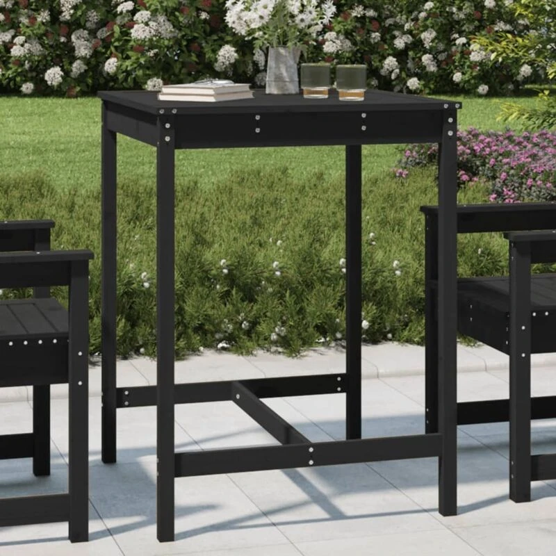 Image of JINLEFU Garden Table Black 82.5x82.5x110cm Solid Wood Pine vidaXL JRVDZX-824085_DE